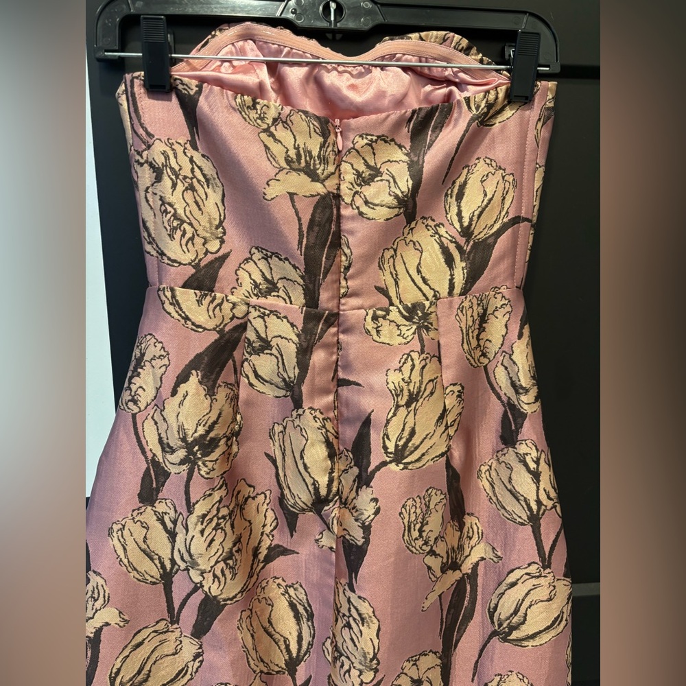 NWT Lulus Gowning Around Mauve Floral Jacquard Strapless Maxi Dress XS Gown - Picture 11 of 16